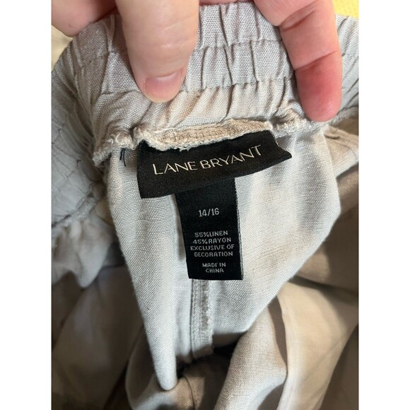 Lane Bryant Linen Blend Wide Leg Pants Size 14/16 Gray Coastal Beachy Casual - Picture 7 of 7